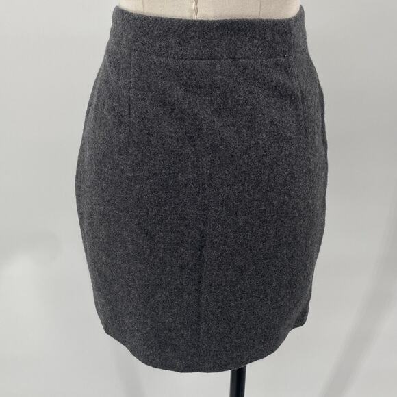 Vintage Y2k GAP Wool Wrap Skirt Fray Trim Safety Pin Detail Mini Gray Womens XS - Picture 4 of 7
